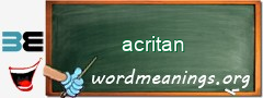 WordMeaning blackboard for acritan